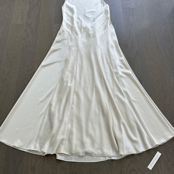 Reformation ROY Satin Wedding Dress Halter Gown - Fior Di Latte - with tags - 12 - Picture 3 of 13